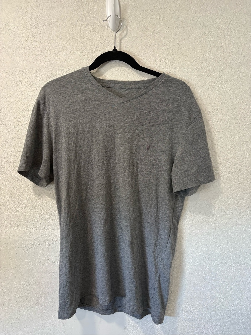 All Saints Heather Gray V-Neck Short Sleeve Tee